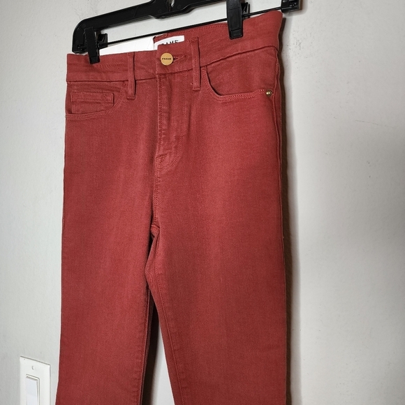 NWT Frame Red Cropped Bootcut Jeans Women's Size 24 - Picture 12 of 15